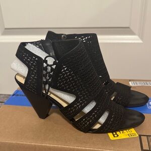 Vince Camuto Black Cutout Heeled Sandals